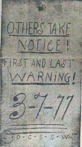 An old vintage sign on a dirty paper