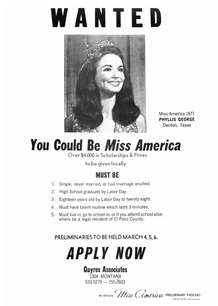 Wanted Miss America Pageant Poster in White