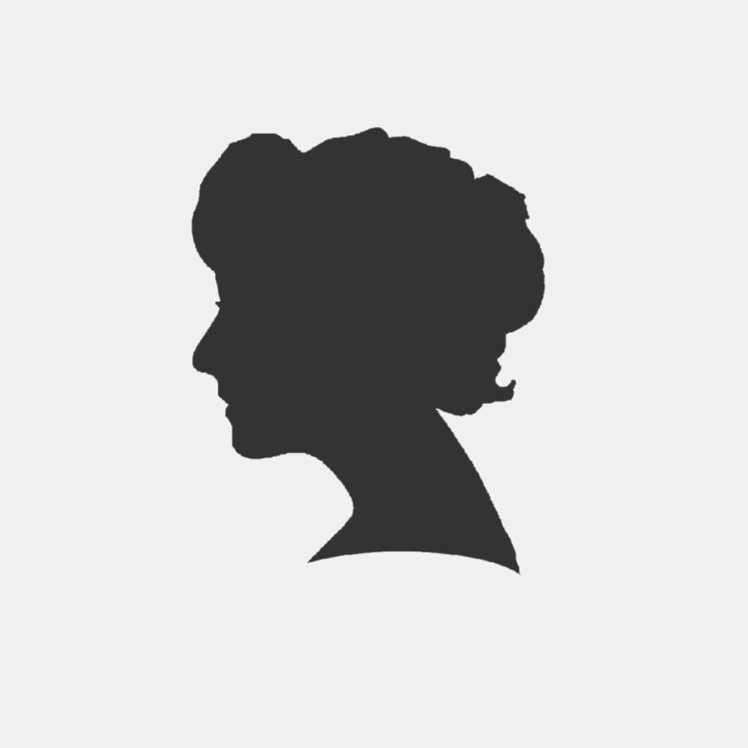 Silhouette of a woman in profile view.